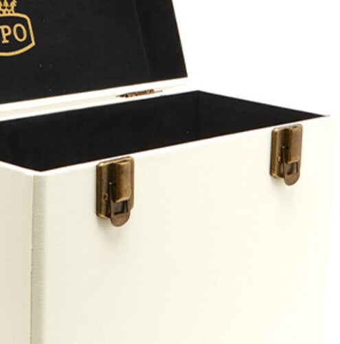 GPO GPO Retro SWB18CT 12" Vinyl Record Case 35 Cnt Capacity Removable Lid - Cream / Tan