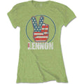 John Lennon Peace Fingers US Flag Green