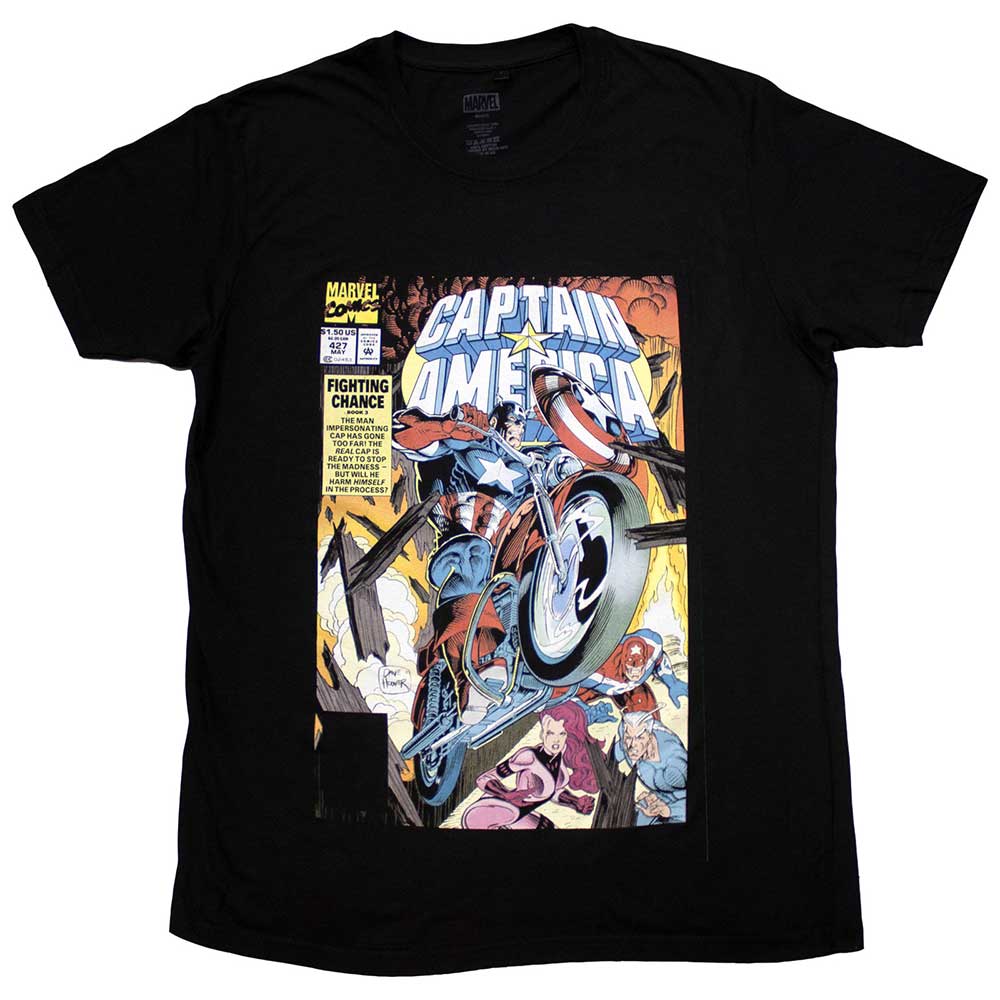 Marvel Comics Captain America Wheel Comic Cover Black