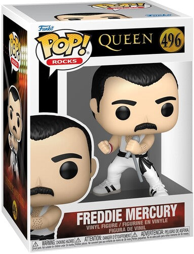 Queen Funko POP! Rocks: Queen - Freddie Mercury (White Singlet) (Vinyl Figure, Collectible)